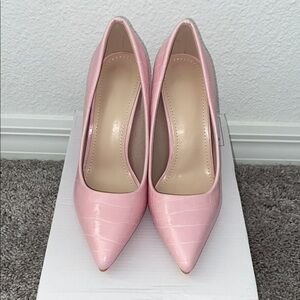 Crocodile Embossed Chunky Heel
